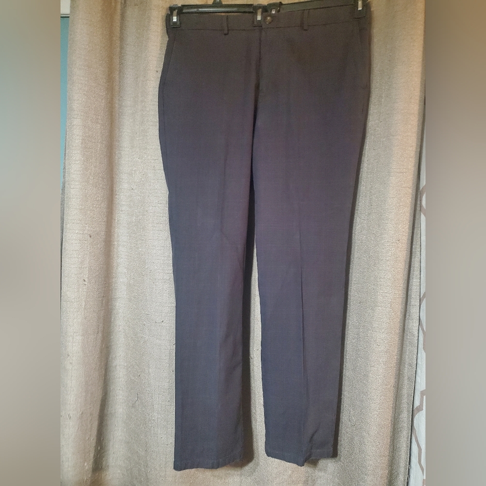 Mens Black Brown 1826 Chino Tailored Fit 38x32 Plaid Pattern w/pockets Slacks